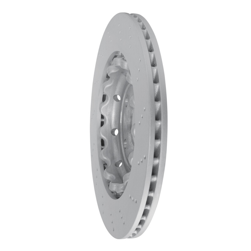 Audi RS4 Brake Rotor (1) - Left Rear - R1 Concepts - Drilled Carbon Alloy GeoMET - `07-`08